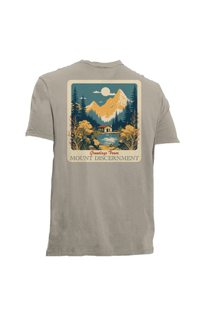 Mt. Discernment • Front and Back • Cotton Tee • Made in USA • Ringspun Supima