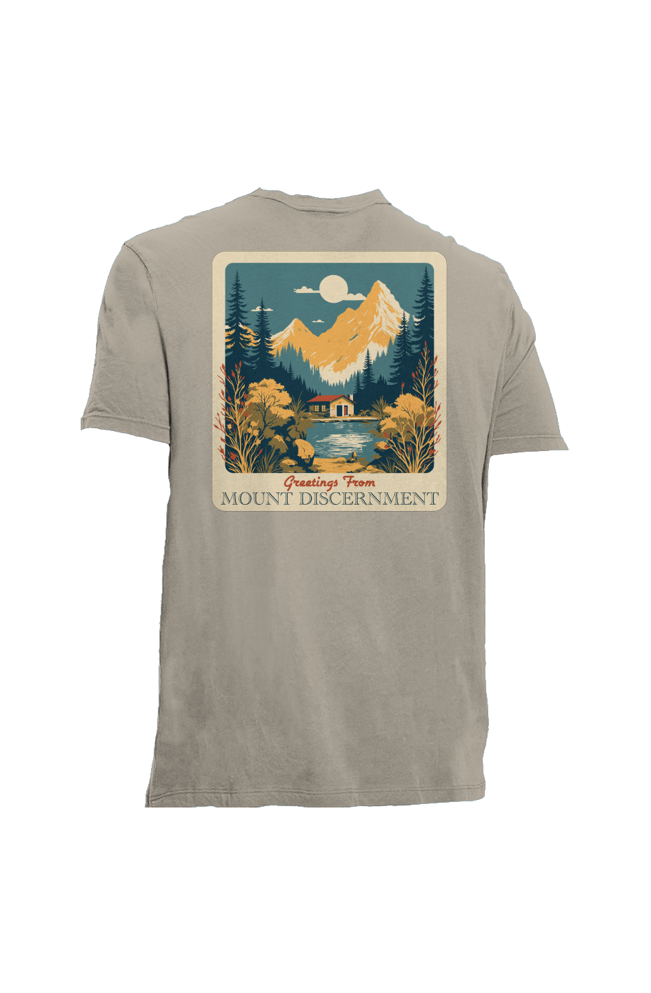 Mt. Discernment • Front and Back • Cotton Tee • Made in USA • Ringspun Supima