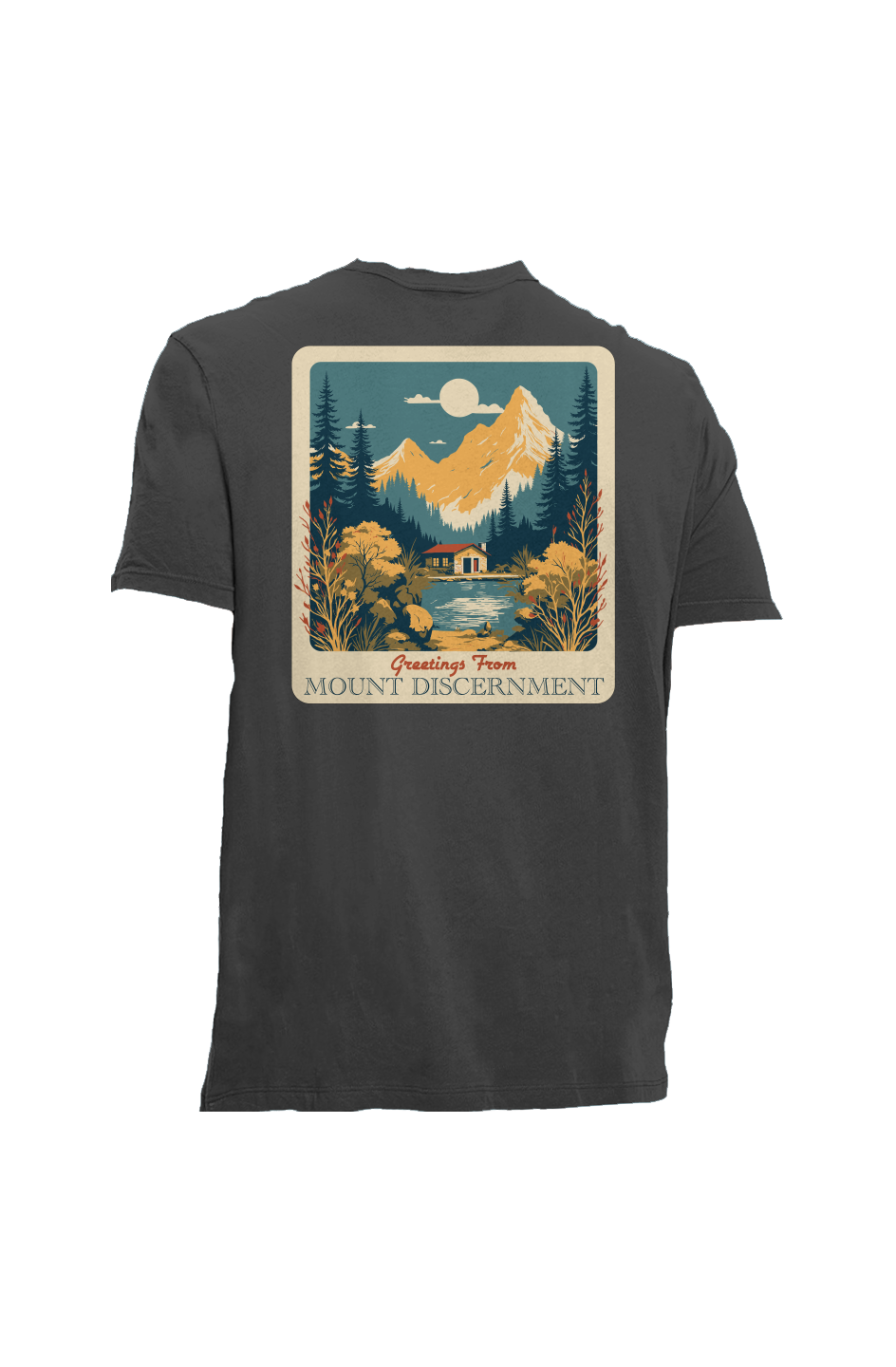 Mt. Discernment • Front and Back • Cotton Tee • Made in USA • Ringspun Supima
