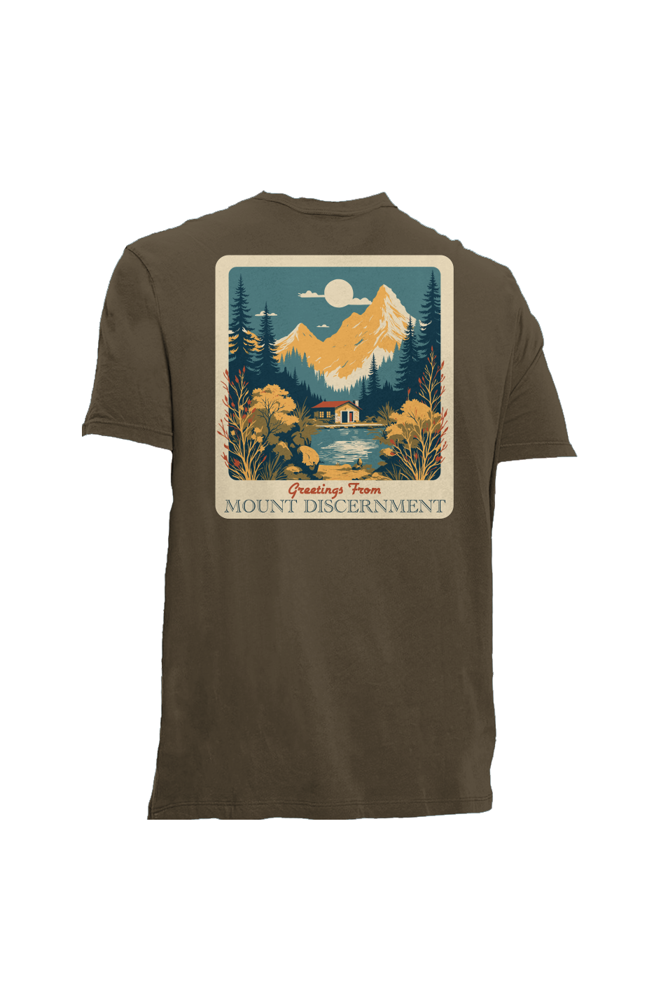 Mt. Discernment • Front and Back • Cotton Tee • Made in USA • Ringspun Supima